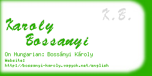 karoly bossanyi business card