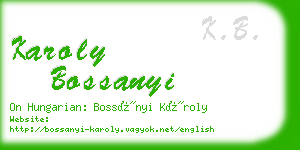 karoly bossanyi business card